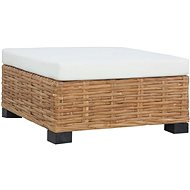 Footstool with Natural Rattan Cushion - Footstool