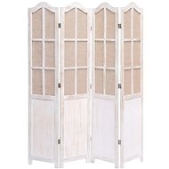 4-piece Screen White 140 x 165cm Textile - Room Divider