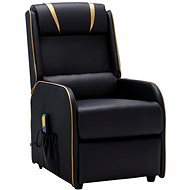 Polohovací masážní křeslo černé a zlaté umělá kůže - Massage Chair