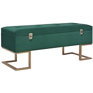 Lavice s úložným prostorem 105 cm zelená samet - Lavice