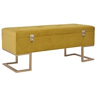 Lavice s úložným prostorem 105 cm hořčicová samet - Lavice