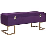 Lavice s úložným prostorem 105 cm fialová samet - Lavice