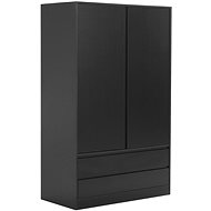 Dvoudveřová skříň se zásuvkami černá MARLOW, 315799 - Šatní skříň