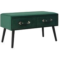 Lavice se zásuvkami 80 cm zelená samet - Lavice