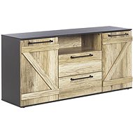  Komoda světlé dřevo s černým SALTER, 222474 - Chest of Drawers