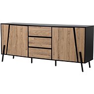 Komoda světle hnědá/černá BLACKPOOL, 126289 - Chest of Drawers