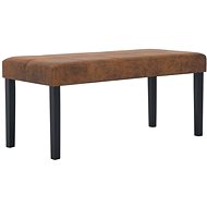Lavice 106 cm hnědá umělá semišová kůže - Lavice