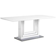 Biely jedálenský stôl 180 × 90 cm so základňou z nerezovej ocele KALONA, 127808 - Jedálenský stôl