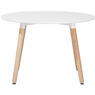 Bílý jídelní stůl z kaučuku 120 cm BOVIO, 58810 - Jídelní stůl