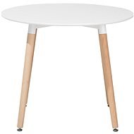 Bílý jídelní stůl z kaučuku 90 cm BOVIO, 58808 - Jídelní stůl