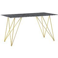 Jídelní stůl černý a zlatý 140 x 80 cm KENTON efekt mramoru, 238597 - Jídelní stůl