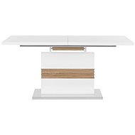 Jídelní stůl rozkládací bílá světlé dřevo 160/200x90 cm SANTANA, 144745 - Jídelní stůl