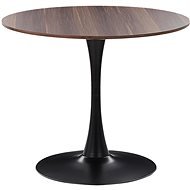 Okrúhly jedálenský stôl 90 cm tmavé drevo/čierna BOCA, 312053 - Jedálenský stôl