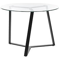 Okrúhly sklenený jedálenský stôl 100 cm čierny KEBRI, 312614 - Jedálenský stôl