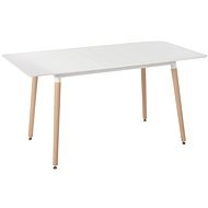 Rozkládací jídelní stůl 120/150 x 80 cm bílý / světlé dřevo MIRABEL, 310124 - Jídelní stůl