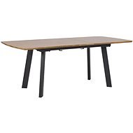 Rozkladací jedálenský stôl 160/200 × 90 cm tmavé drevo s čiernou SALVADOR, 251912 - Jedálenský stôl