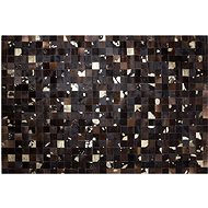 Hnědozlatý patchwork kožený koberec 140x200 cm BANDIRMA, 57892 - Koberec