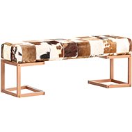 Lavice 110 cm hnědá patchwork pravá kozí kůže - Lavice