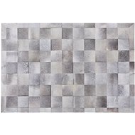 Šedý kožený patchwork koberec 160x230 cm ALACAM, 73717 - Koberec