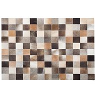 Hnědý kožený patchwork koberec 160x230 cm SOKE, 73751 - Koberec