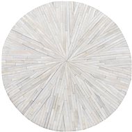 Bílý kulatý kožený koberec 140 cm SIMAV, 75357 - Koberec