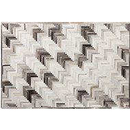 Kožený koberec 140 x 200 cm šedo-béžový ARSUZ, 170097 - Koberec