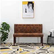Lavice 120 cm hnědá umělá semišová kůže - Lavice