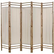 Folding 5-piece Bamboo Screen and Canvas 200cm - Room Divider