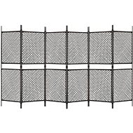 6-piece Screen Polyrattan Brown 360 x 200cm - Room Divider