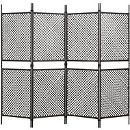 4-piece Screen Polyrattan Brown 240 x 200cm - Room Divider