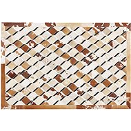 Kožený patchworkový koberec 140 x 200 cm hnědý SERINOVA, 237769 - Koberec