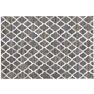 Kožený koberec v šedé a béžové barvě 140 x 200 cm ROLUNAY , 238076 - Koberec