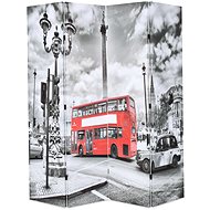 Folding Screen 160 x 170cm London Bus Black and White - Room Divider