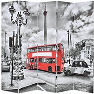 Folding Screen 200 x 170cm London Bus Black and White - Room Divider