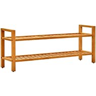 Botník se 2 policemi 100 x 27 x 40 cm masivní dubové dřevo, 331748 - Botník