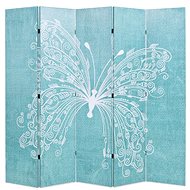Folding Screen 200 x 170cm Butterfly Blue - Room Divider