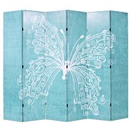 Folding Screen 228 x 170cm Butterfly Blue - Room Divider
