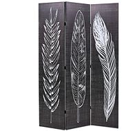 Folding Screen 120 x 170cm Black and White Feathers - Room Divider