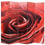 Folding Screen 200 x 170cm Red Rose - Room Divider