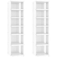 Botníky 2 ks bílé s vysokým leskem 25 x 27 x 102 cm, 808498 - Shoe Rack