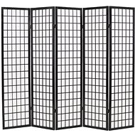 Folding 5-piece Screen in the Japanese Style 200 x 170cm Black - Room Divider