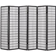 Folding 6-piece Screen in the Japanese Style 240 x 170cm Black - Room Divider