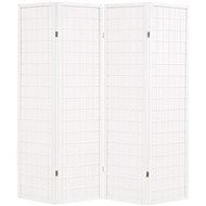 Folding 4-piece Screen in the Japanese Style 160 x 170cm White - Room Divider