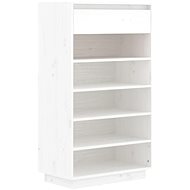 Shoe rack white 60 x 34 x 105 cm solid pine wood, 813551 - Shoe Rack