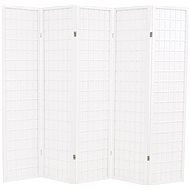 Folding 5-piece Screen in the Japanese Style 200 x 170cm White - Room Divider