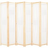 6-piece Cream Screen 240 x 170 x 4cm Textile - Room Divider