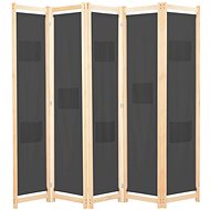 5-piece Cream Screen 200 x 170 x 4cm Textile - Room Divider