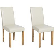 Súprava 2 stoličiek pre jedáleň ekologická koža béžová BROADWAY, 200087 - Jedálenská stolička
