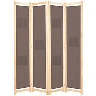 4-piece Screen Brown 160 x 170 x 4cm Textile - Room Divider