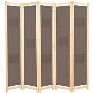 5-piece Dcreen Brown 200 x 170 x 4cm Textile - Room Divider